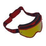 Ochelari unisex ski, snowboard, motociclism, ciclism, rama rosie, lentila multicolora, O22RM